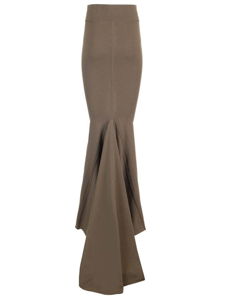 Rick Owens Taupe Knit Midi Skirt Gonne - Marrone | 47cb1b8c1d48712889fa954a0258ded239d2dc85