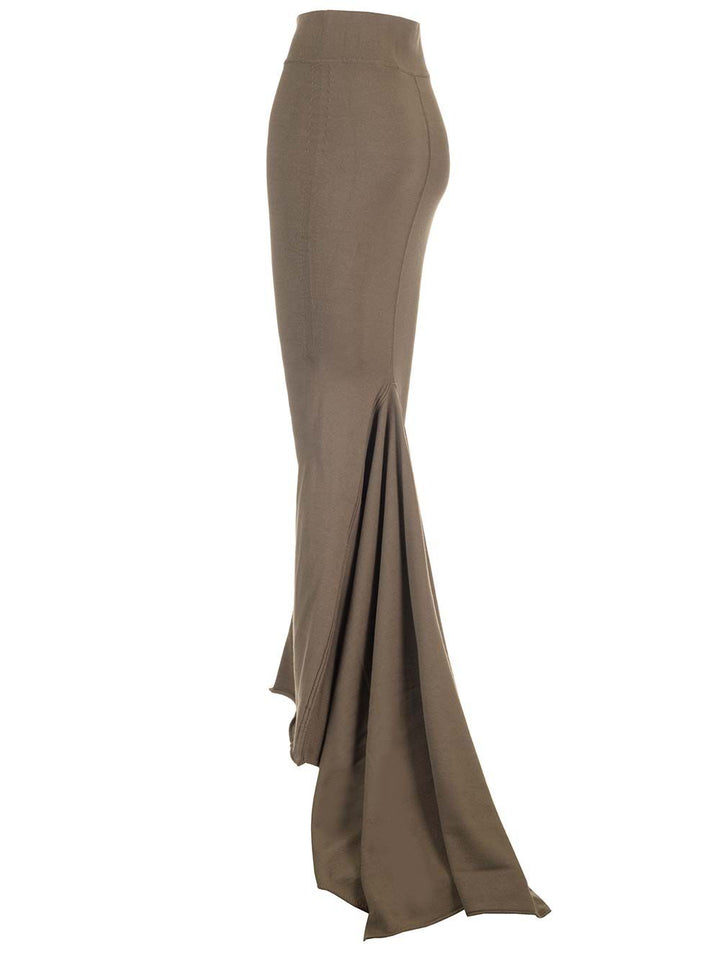 Rick Owens Taupe Knit Midi Skirt Gonne - Marrone | 775565d08355722fdd90670b050501dfbf222cbc