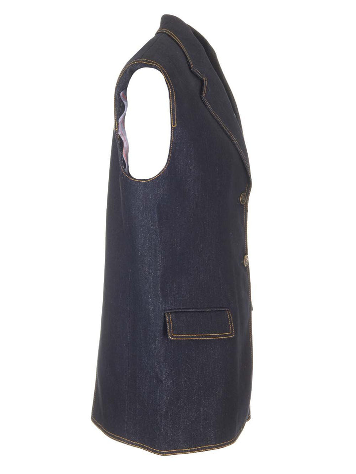 Etro Denim Waistcoat Giacche - Blu | f8a7a86f84a95f1cef9f0e64bf1b96aef7ded1ba