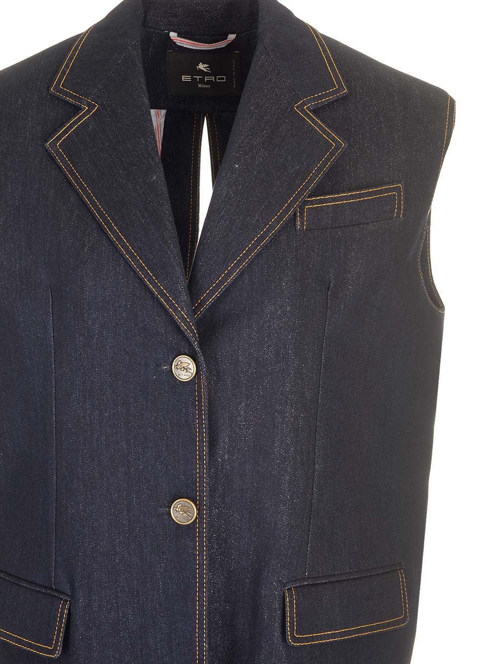 Etro Denim Waistcoat Giacche - Blu | 0f1468ae45d43149069f26aeb3933ee985f1915e