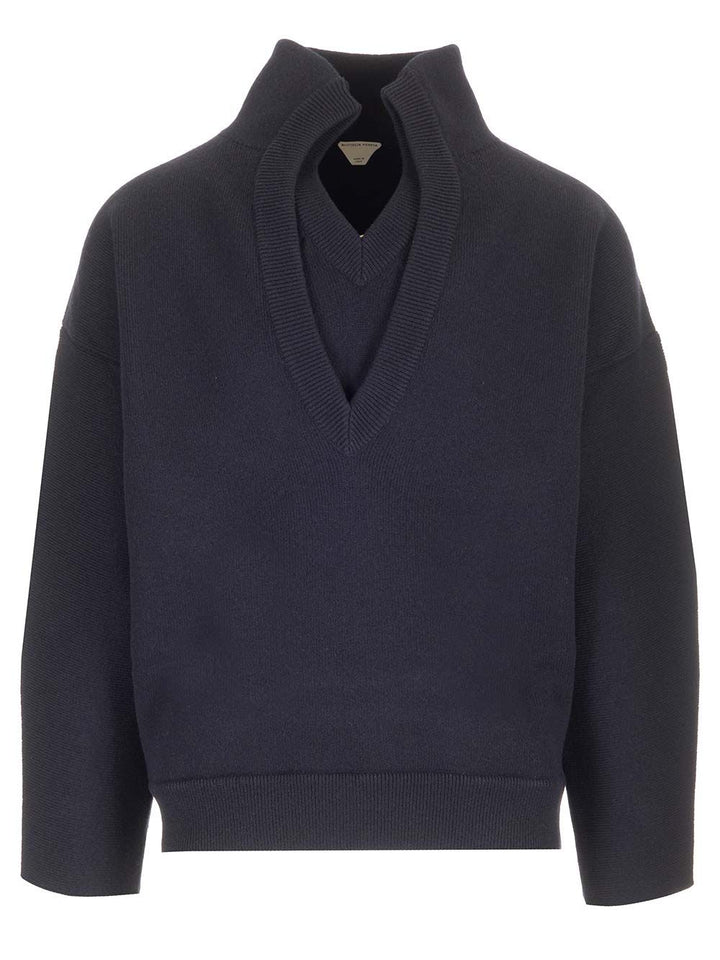 Bottega Veneta Compact Wool Sweater Knitwear - Blu | b699d9f83d1301694fb31ac7339e5198d268d8be