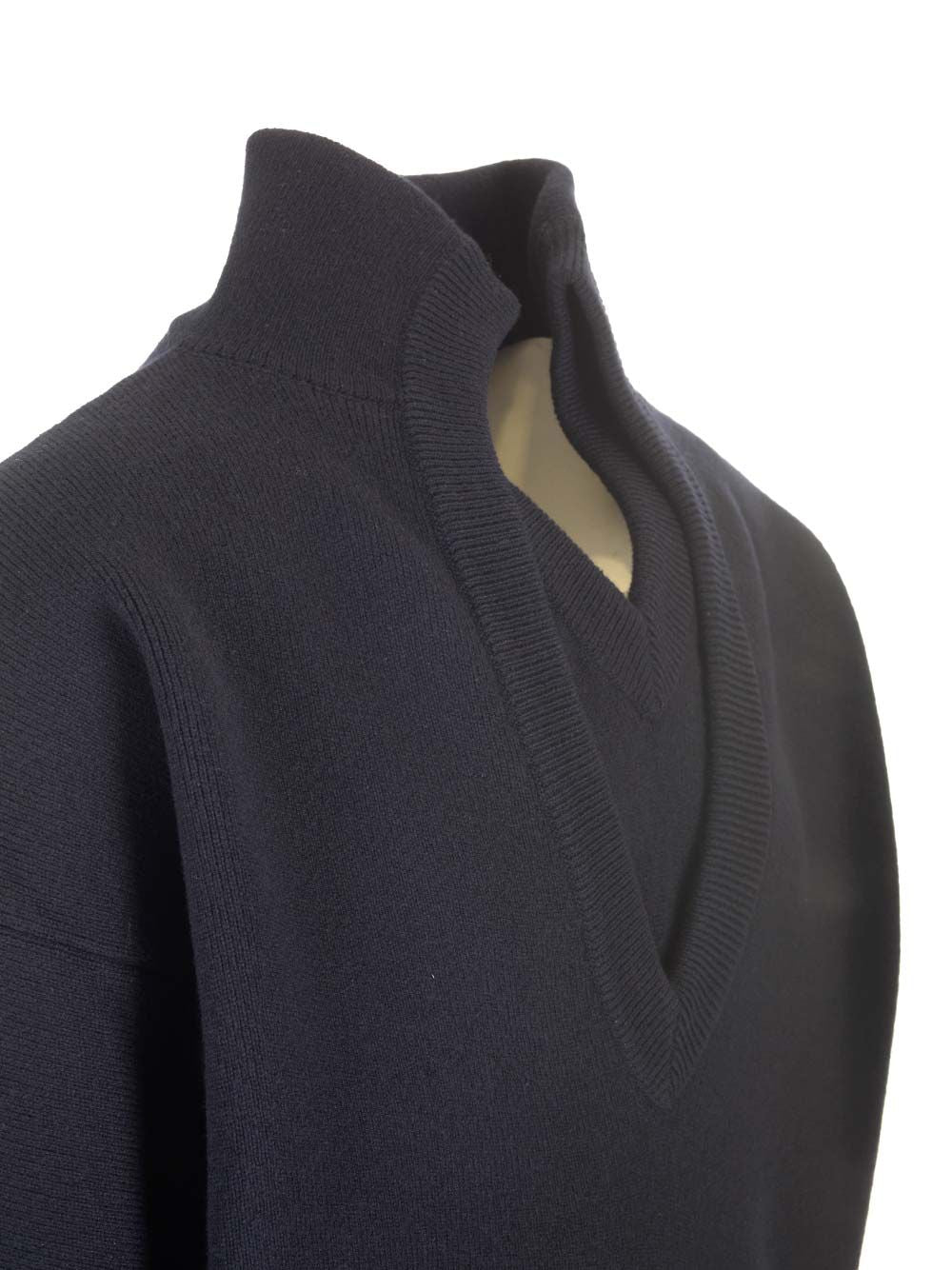 Bottega Veneta Compact Wool Sweater Knitwear - Blu | 2779844144db774878b99fd542bb4cf97632c58f