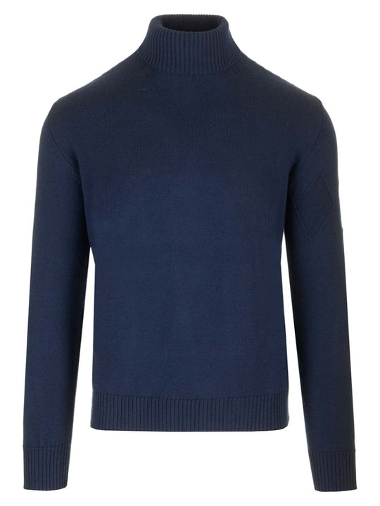 Merino Wool Turtleneck Knitwear Blu