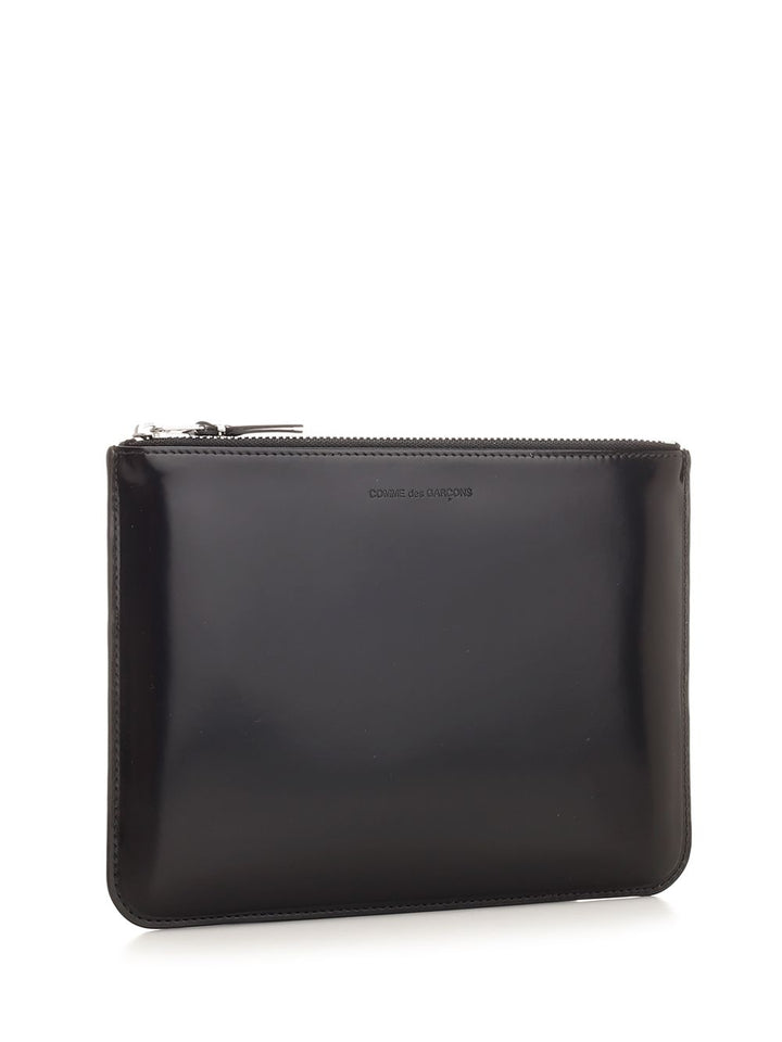 Comme Des Garcons Wallet Shiny Leather Pouch With Silver Interior Small leather goods - Nero | f6f56fed236040960acd90d3ed916429eab20dcb
