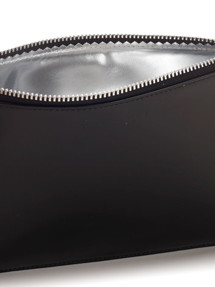 Comme Des Garcons Wallet Shiny Leather Pouch With Silver Interior Small leather goods - Nero | 6500698ade9a43745c86188ac58a24111abc201f