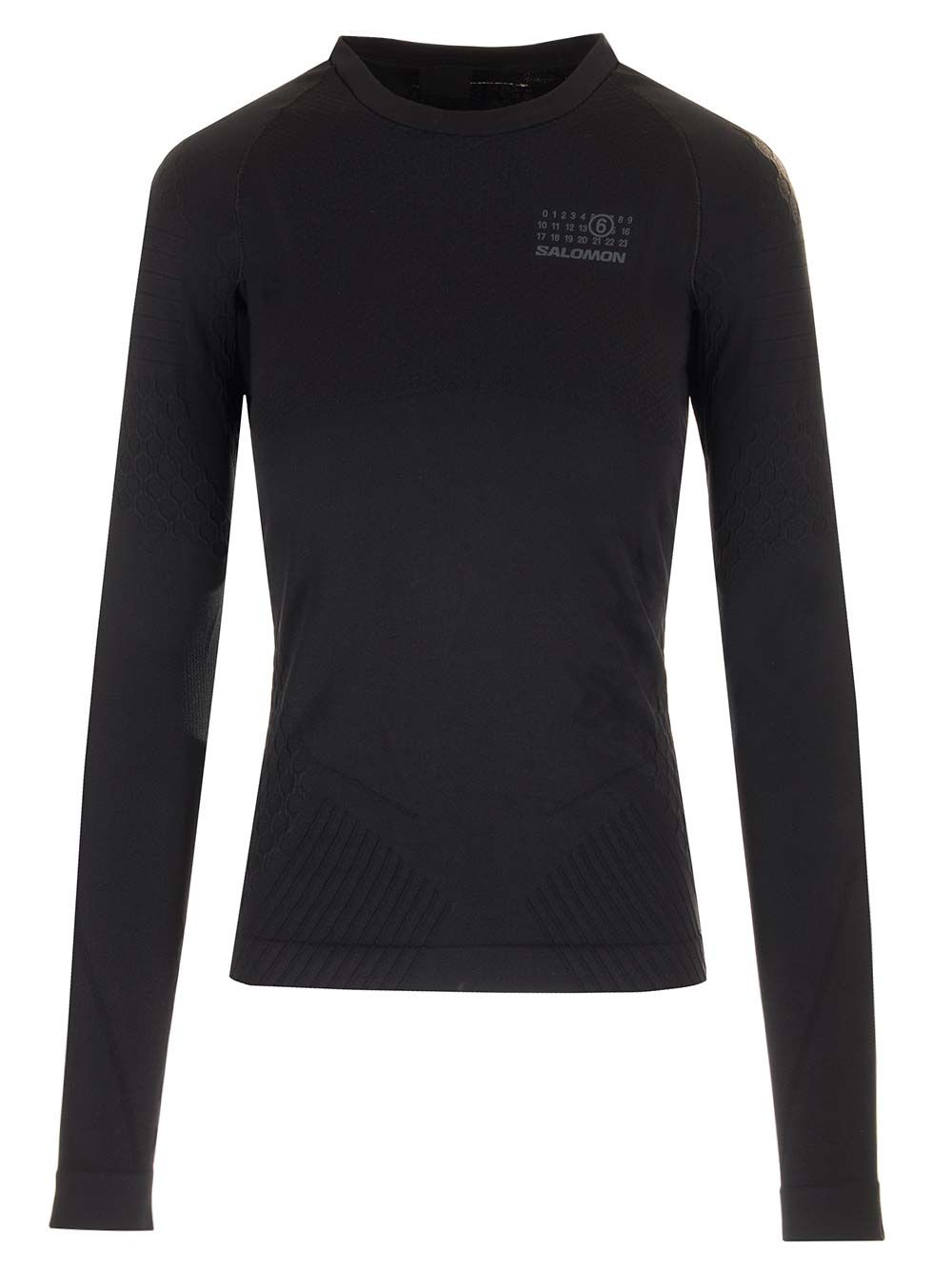 Mm6 Maison Margiela Black Thermal Shirt T-Shirt - Nero | 2f27b24677350a6e4047e0037b1938811f9b5e42