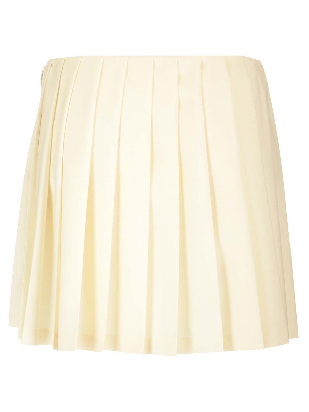 Miu Miu Pleated Mohair Canvas Skirt Gonne - Beige | c28f8412a0bedd1ce3decee1278a21bd9abbbb2f
