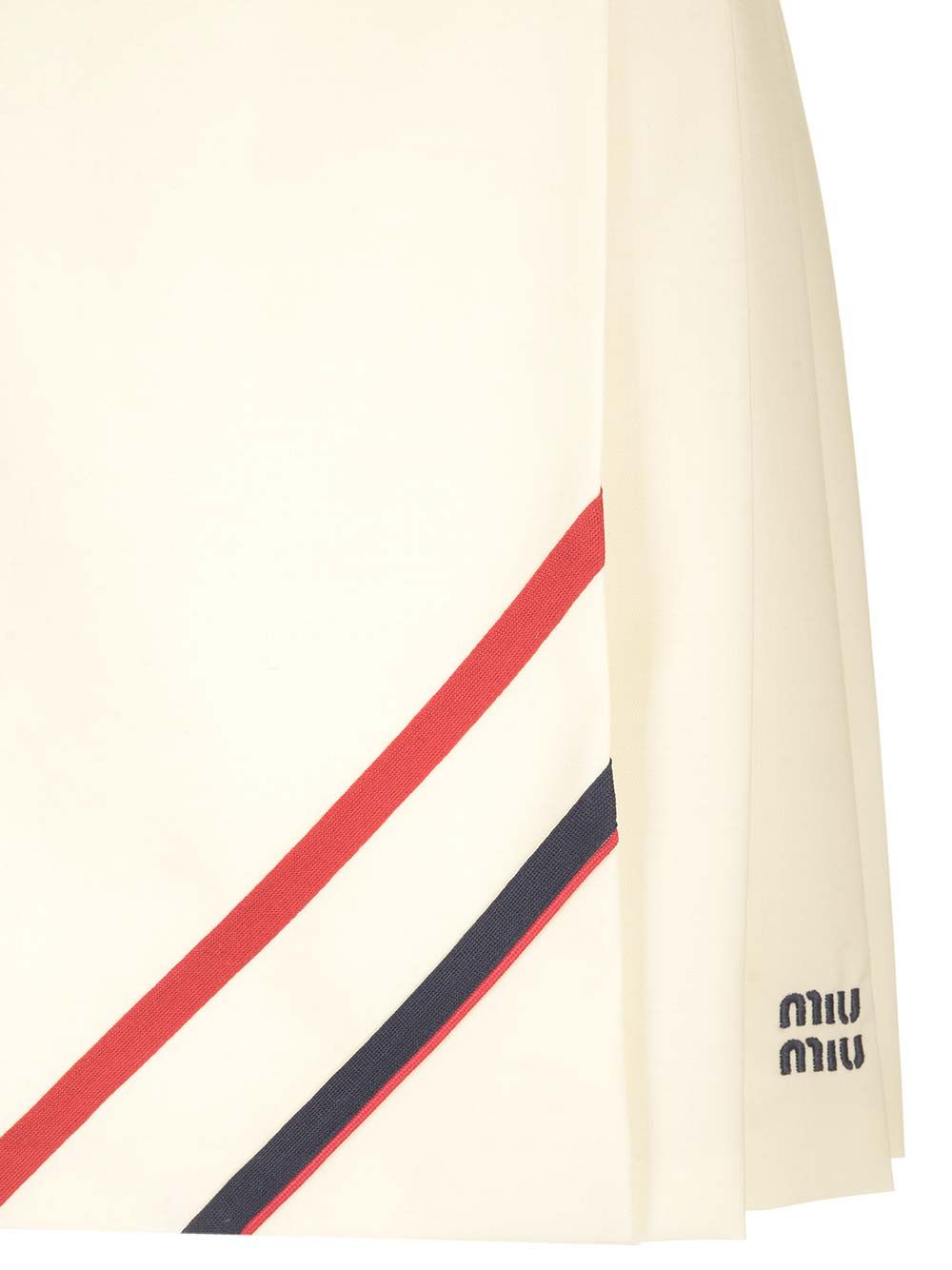 Miu Miu Pleated Mohair Canvas Skirt Gonne - Beige | be32e0731cc1f03d3013229e56b23f1fef1c3828