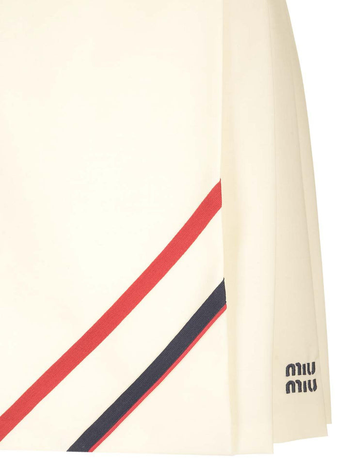 Miu Miu Pleated Mohair Canvas Skirt Gonne - Beige | be32e0731cc1f03d3013229e56b23f1fef1c3828