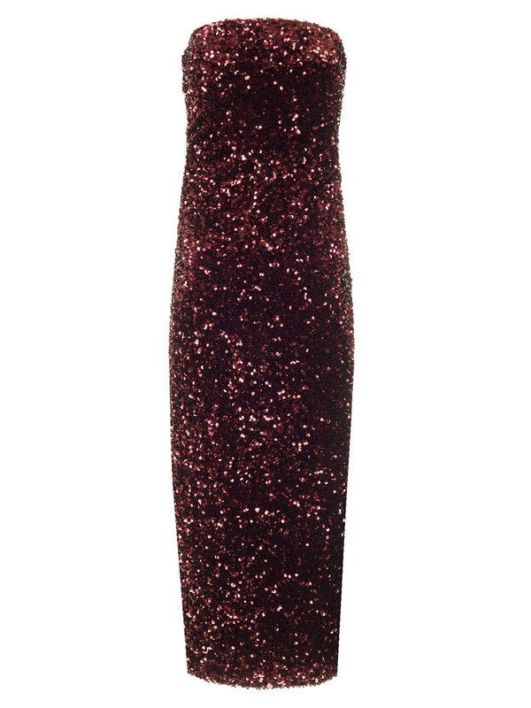 Sequins Bustier Abiti Bordeaux