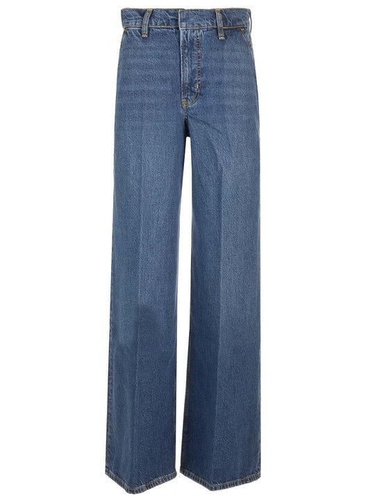 Wide Leg Jeans Blu