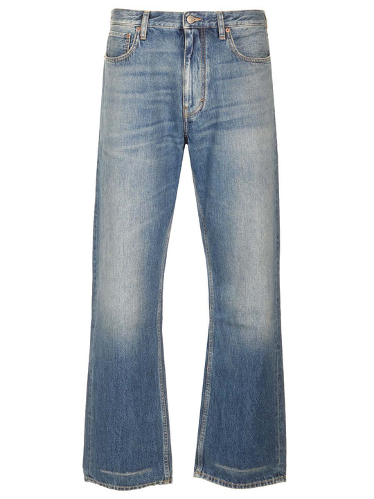 Stonewashed Denim Jeans Blu