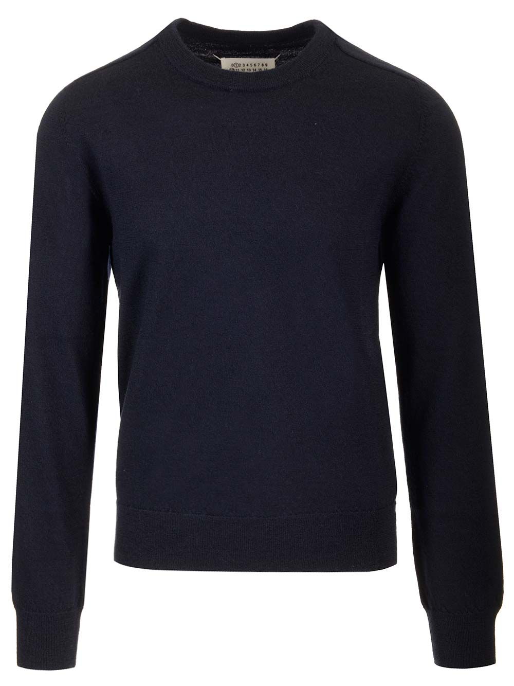 Maison Margiela Sweater With Suede Patches Knitwear - Blu | 93241ac1f587f3179cc34550176aa94c1c9d10b1