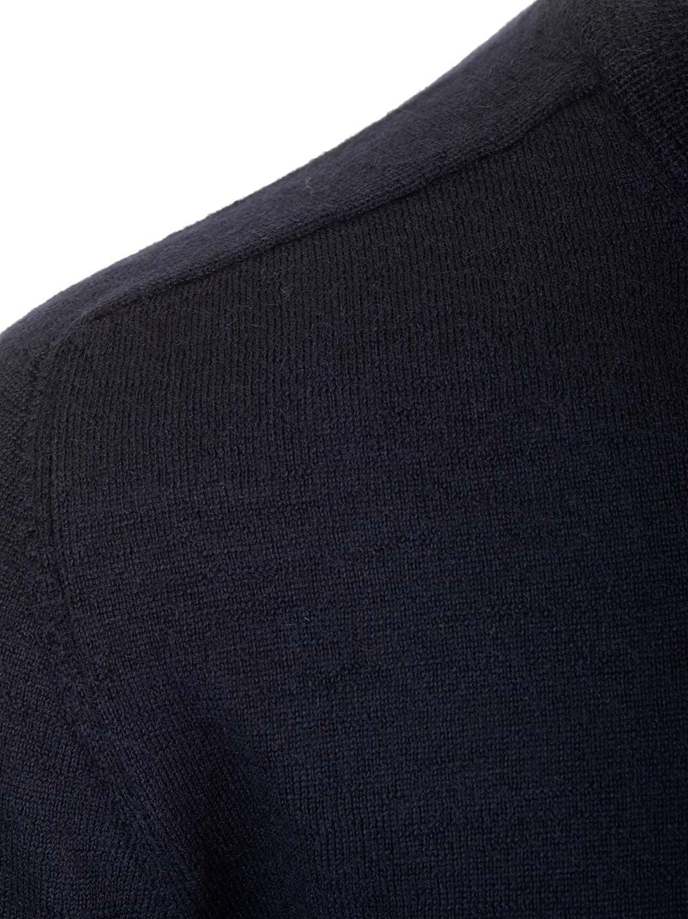 Maison Margiela Sweater With Suede Patches Knitwear - Blu | 98334df20cc18aaa5295212c84c5fb243368312c