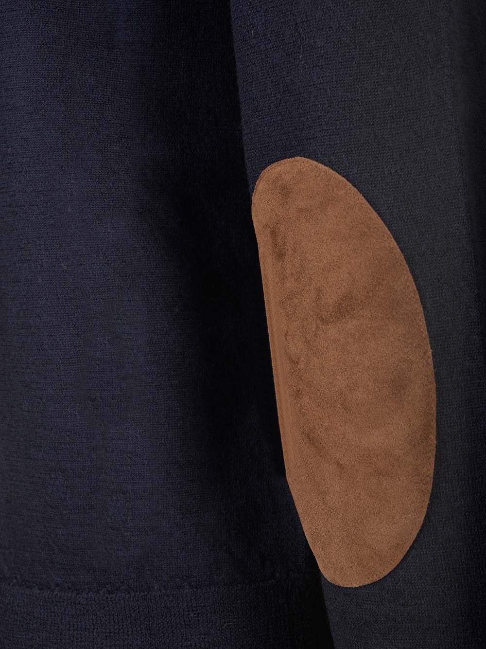 Maison Margiela Sweater With Suede Patches Knitwear - Blu | a53f6fa958e834ad7db0a36fd942ccd2486b0cc5