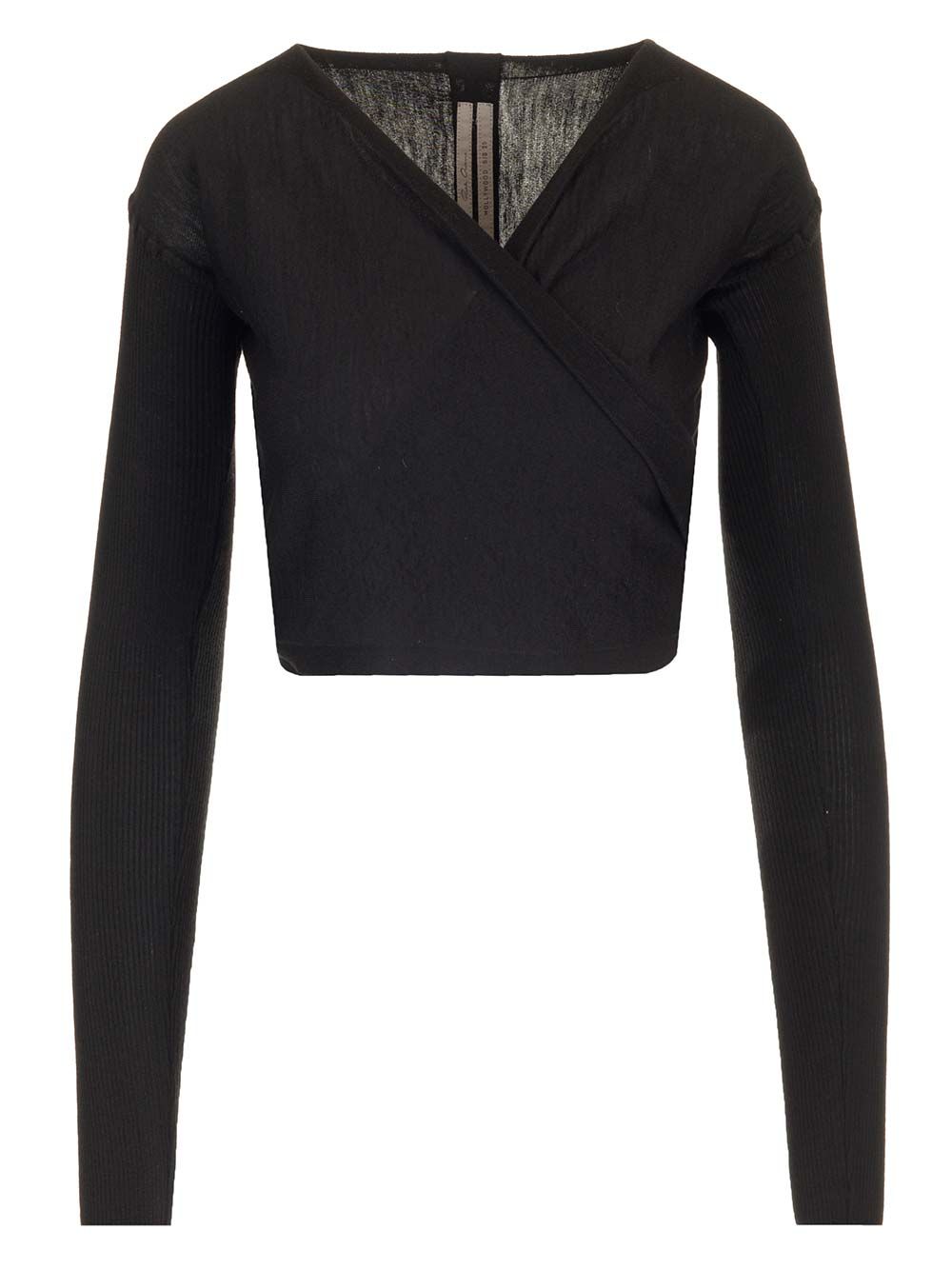 Rick Owens Wrap Top In Wool Knit Abiti - Nero | e76fdc638a218705bcb9b514c1f1b538a3c7e4e1