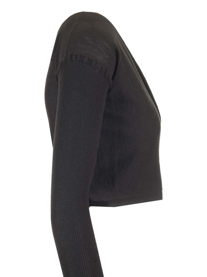 Rick Owens Wrap Top In Wool Knit Abiti - Nero | 1d882b22c3a7f6411cf24eb739cf403e59b7ee0a