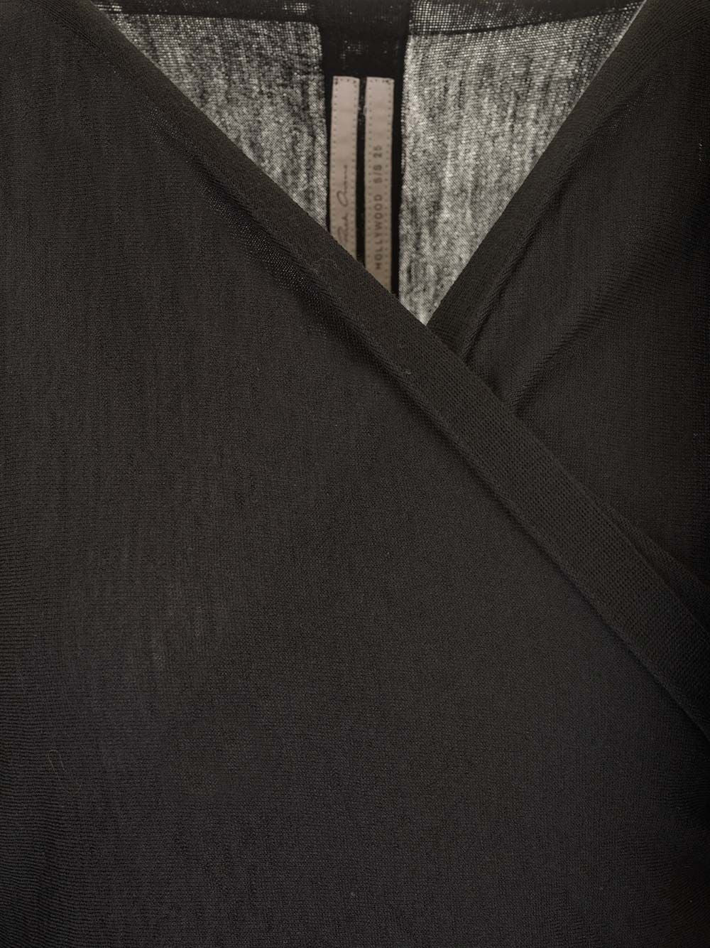 Rick Owens Wrap Top In Wool Knit Abiti - Nero | 79b816735981446e578554fa4b2c00a4f431bf9d