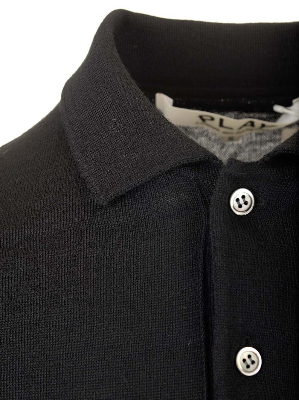 Comme Des Garcons Play Wool Polo Shirt Knitwear - Nero | dd9bece1a7821bcb80617d2913a6a6c029d1080a
