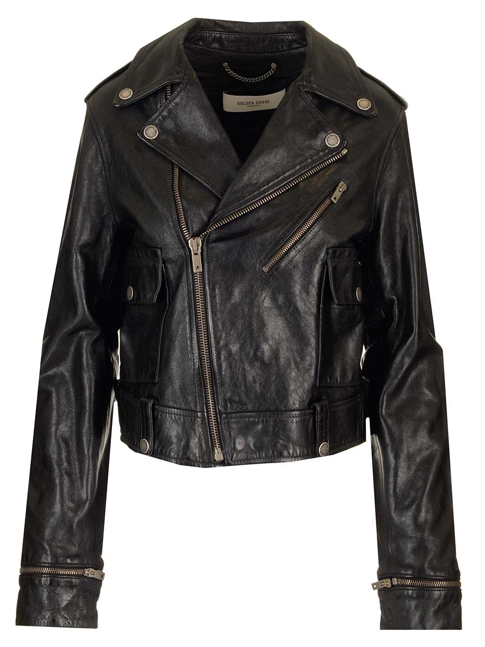 Golden Goose Deluxe Brand Leather Biker Jacket Giacche - Nero | 6efa04167c0c78659833caf4337437c008d451bc