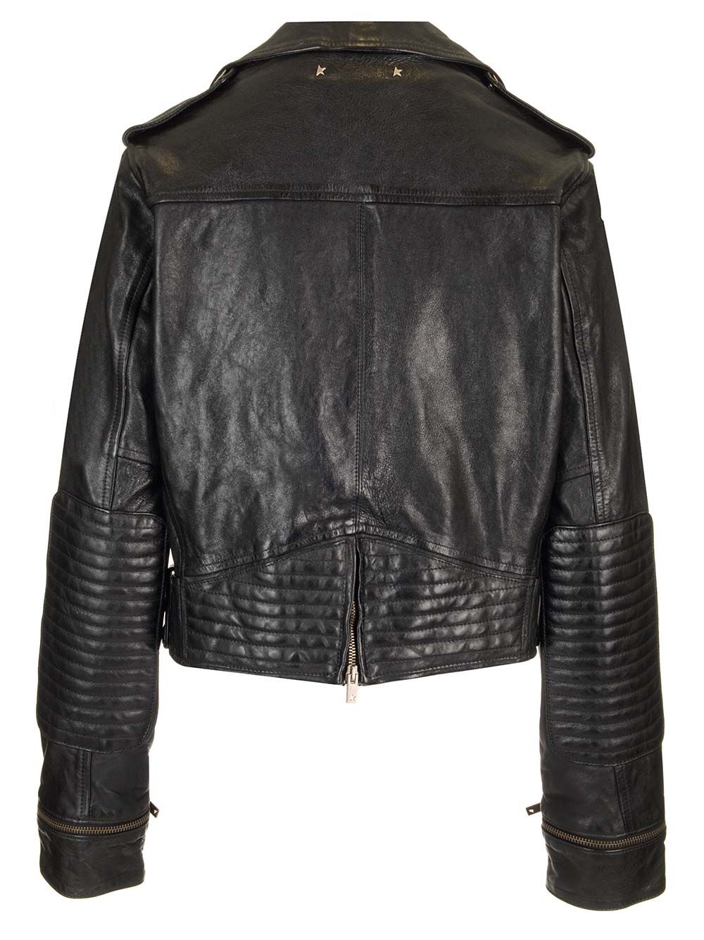 Golden Goose Deluxe Brand Leather Biker Jacket Giacche - Nero | 349597b48d5a49324d2cf5ba2fc384057992fef3