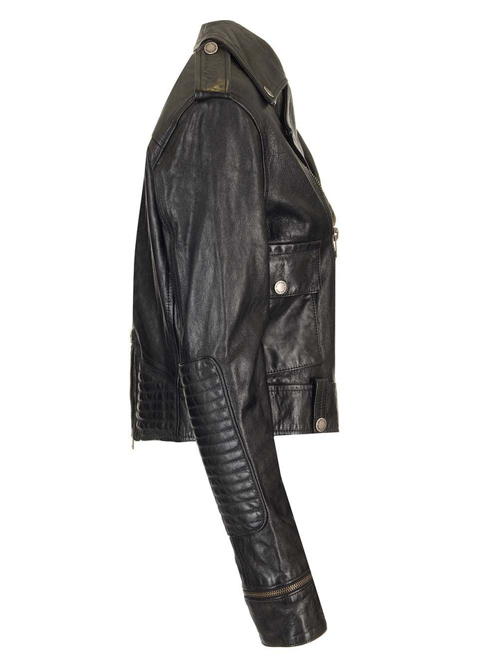 Golden Goose Deluxe Brand Leather Biker Jacket Giacche - Nero | 1bb3e9d8086af8d9a5879b4acda66a6a1b1a62d5