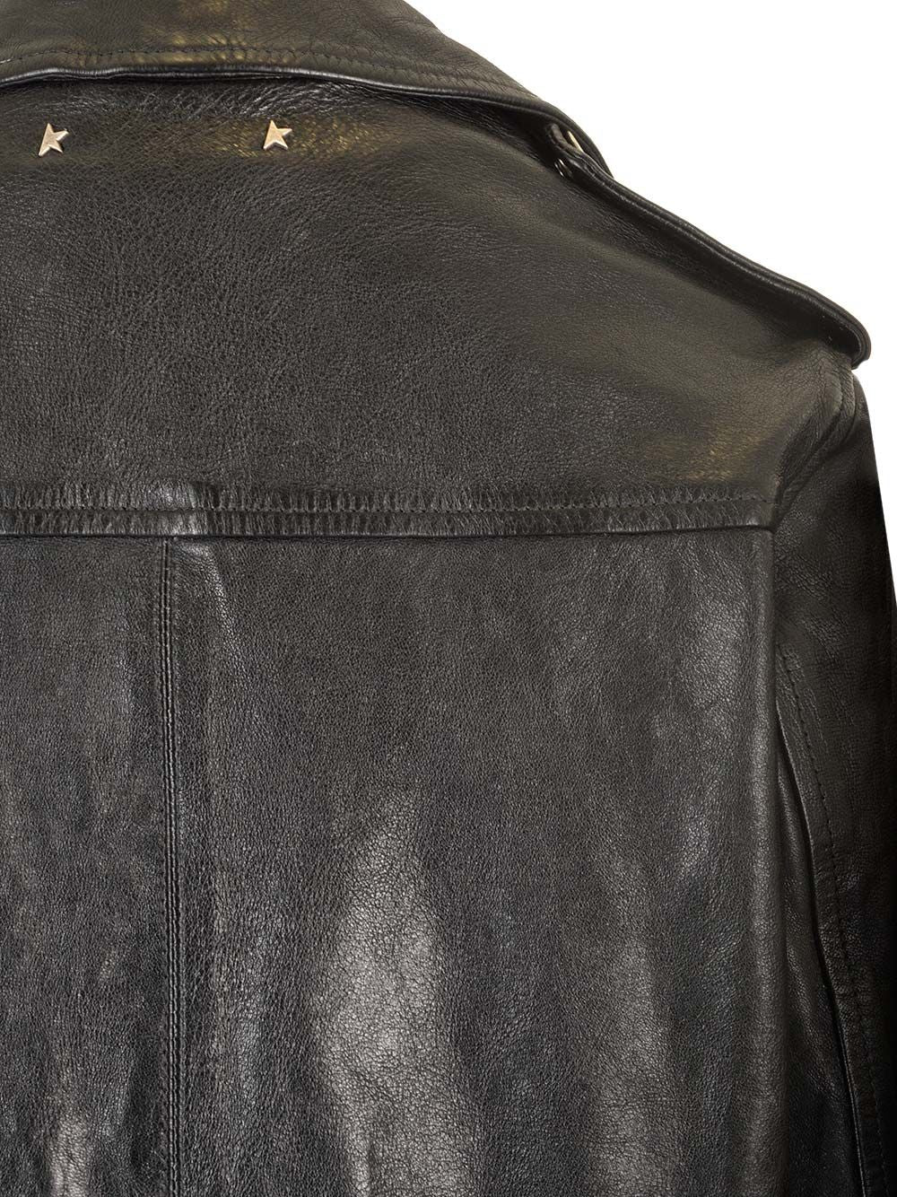 Golden Goose Deluxe Brand Leather Biker Jacket Giacche - Nero | f202a114a6409770f3894bd3fddd2d41fc033b8e
