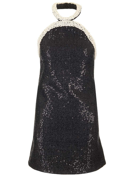 Embellished Bouclè Mini Dress Abiti Nero