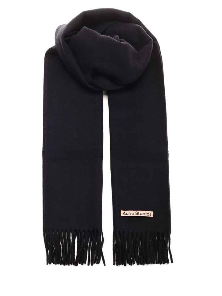 Acne Studios Wool Scarf Scarves And Foulards - Nero | 68d0090a4b396c0945f989c850b7f879c642ebeb