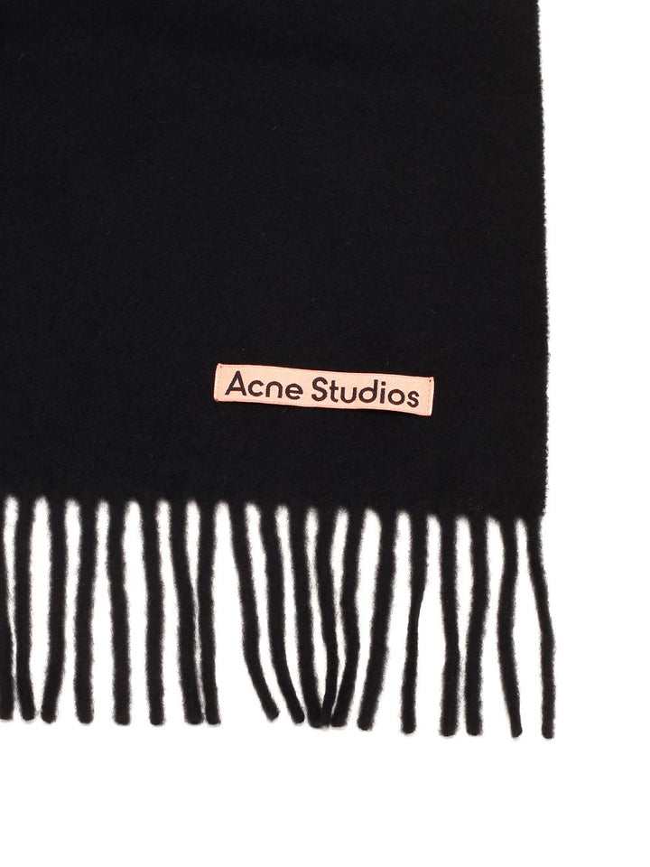 Acne Studios Wool Scarf Scarves And Foulards - Nero | 69ab9d0feeeaa90d0b83032a3a631cdca7bfe599