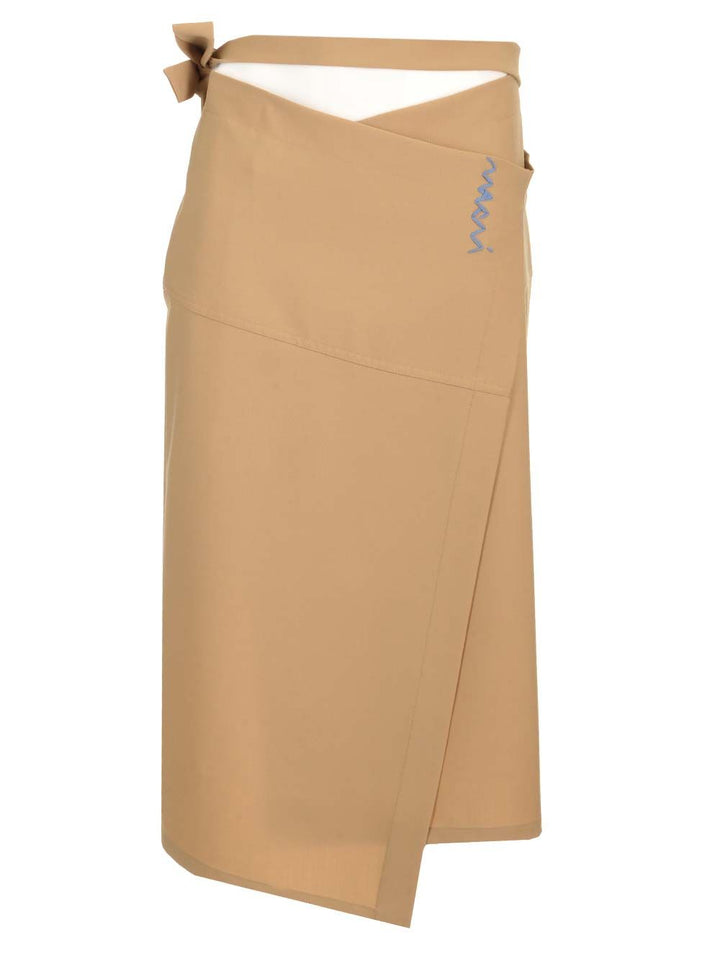Marni Wrap Skirt Gonne - Beige | 4c4cae4850bbacdd7f0a3284c9894e70ee22564e