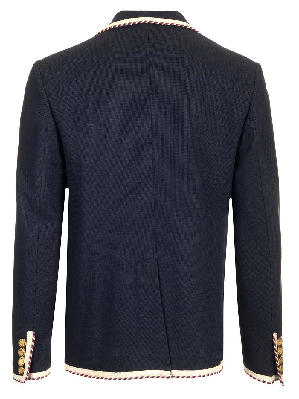 Valentino Garavani Valentino Single-Breasted Jacket In Cotton Jersey Giacche - Blu | 7b9e83dcec15db85663ce402f2f999b7ade7c00e