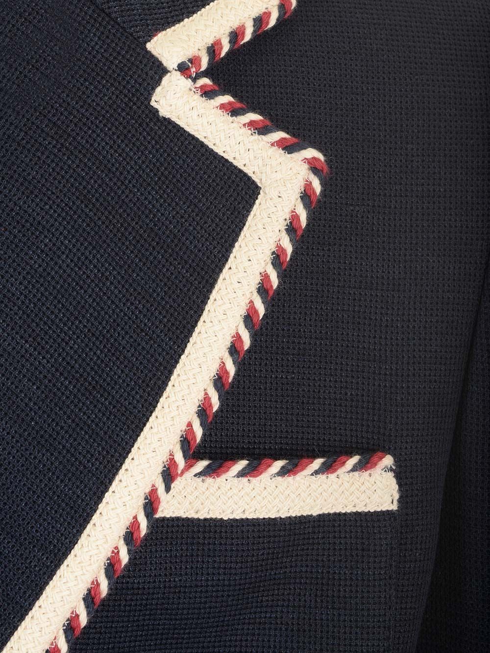 Valentino Garavani Valentino Single-Breasted Jacket In Cotton Jersey Giacche - Blu | 5b2c6e14211b2ca5239366261309d617b9c4b3b8