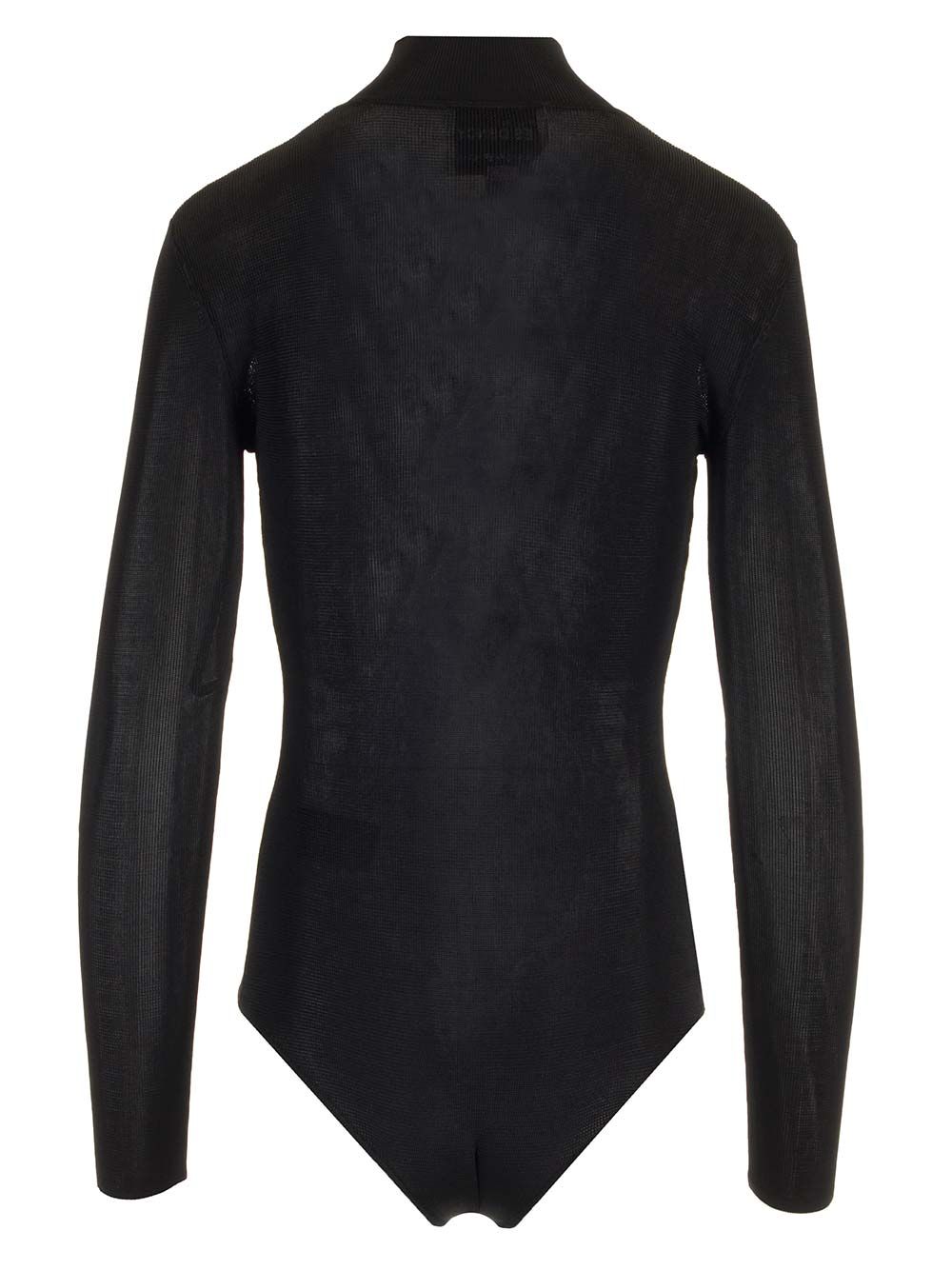 Self Portrait Residency Knitted Bodysuit Top - Nero | 4c5eab86152aa88519e1950d1355b2272ec91429
