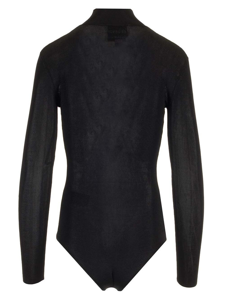 Self Portrait Residency Knitted Bodysuit Top - Nero | 4c5eab86152aa88519e1950d1355b2272ec91429