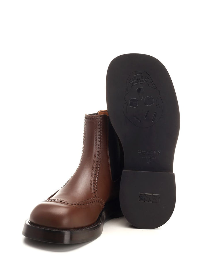 Mcqueen Chelsea Brogue Boots - Marrone | 03f96645b36381d99d653258de3cc67e544515d8