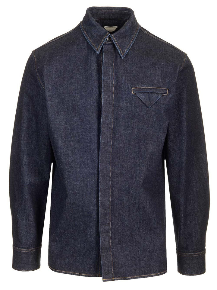 Bottega Veneta Denim Shirt Shirts - Blu | dbaabdd97b3dd6d1cd0572d6c2cc246df1b1c3ea