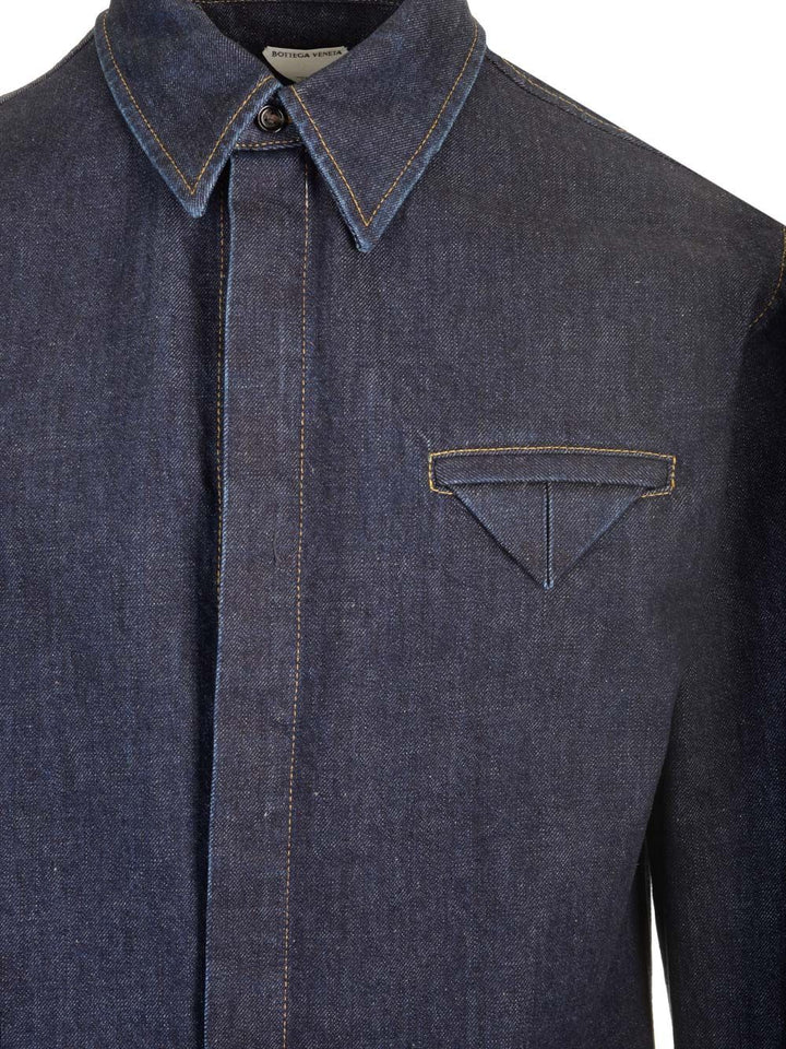 Bottega Veneta Denim Shirt Shirts - Blu | 9a178222ecf7d20cbc3bdaa36c440f01d24113b2