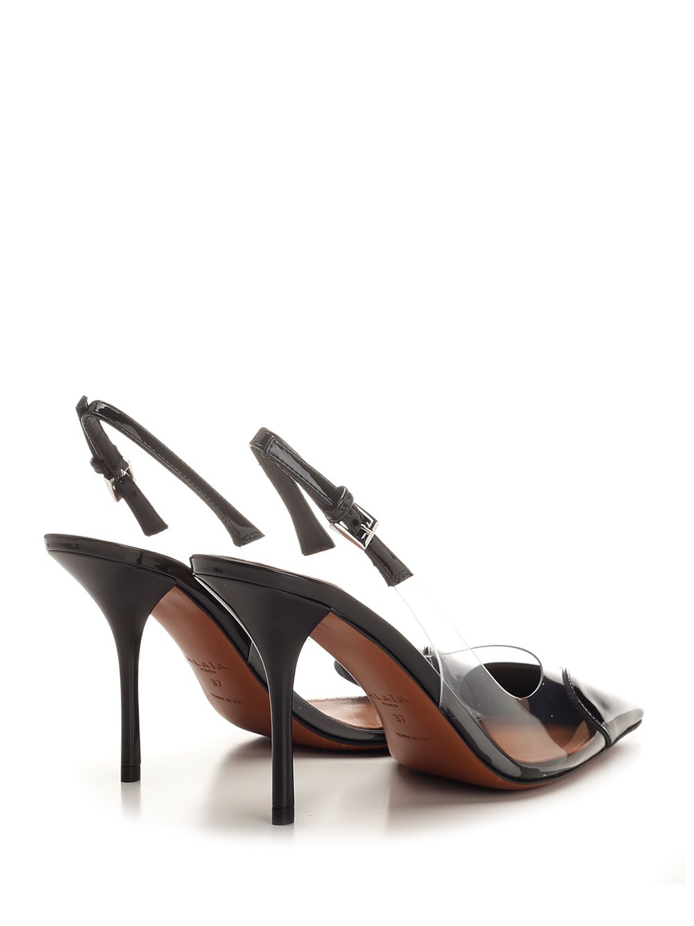 AlaÏA Le Cœur Patent Leather Slingback Decollete - Nero | c9ddb2056c65470e51d917218f44ef358b9f3e47