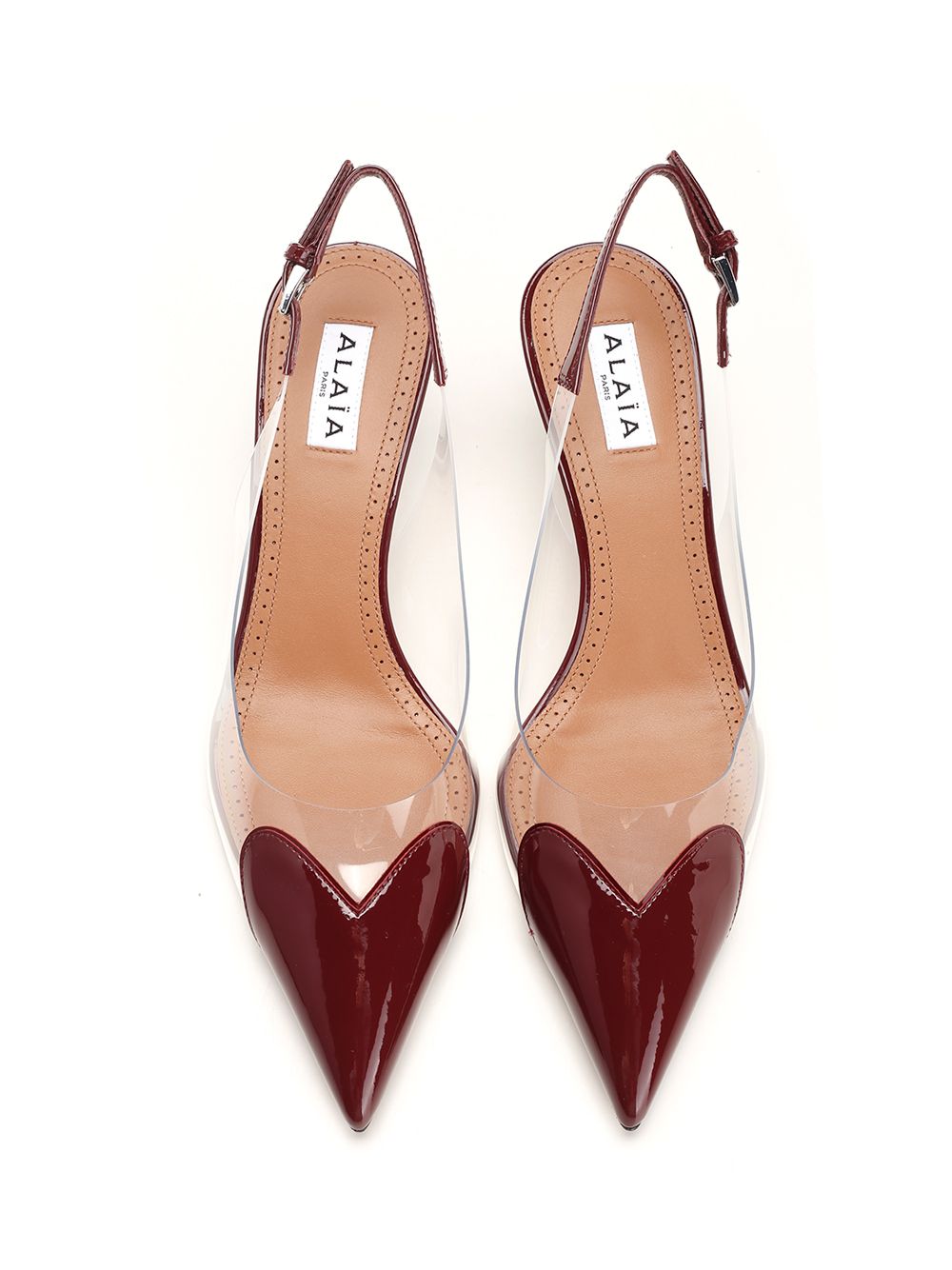 AlaÏA Le Cœur Patent Leather Slingback Decollete - Bordeaux | c4446984cea73091b7502067a0105d4202a45323