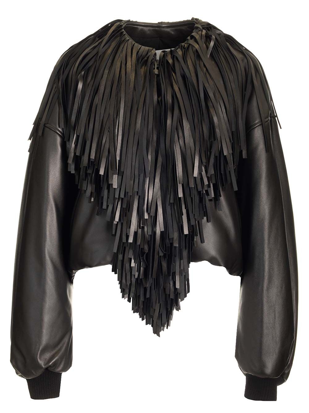 AlaÏA Fringed Bomber Jacket Giacche - Nero | 90ffb361cdf92f323a679623f3a60cdc7a632fe1