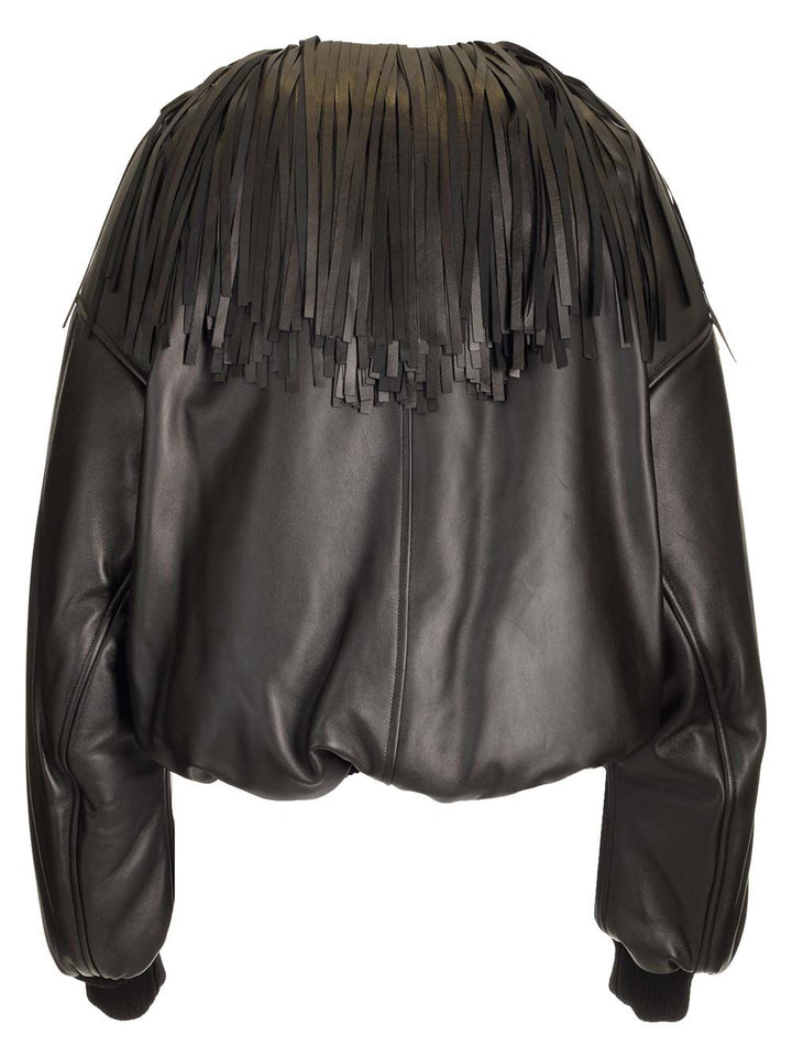 AlaÏA Fringed Bomber Jacket Giacche - Nero | e8a7de1ec9eee2d8e2e6374354fde38142bb515e
