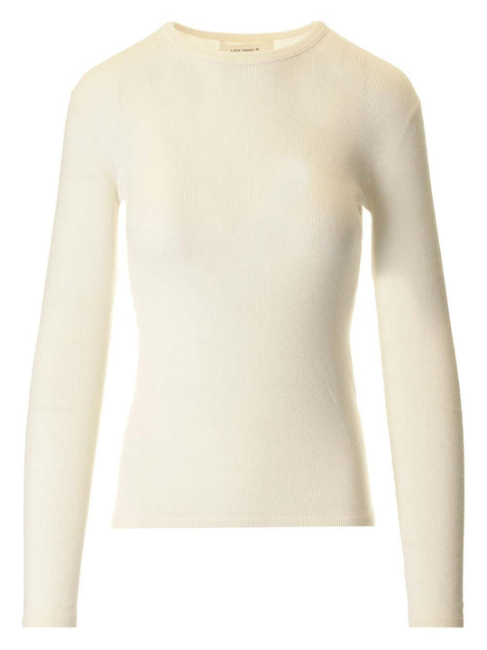 Vivian Long-Sleeved T-Shirt Knitwear Bianco
