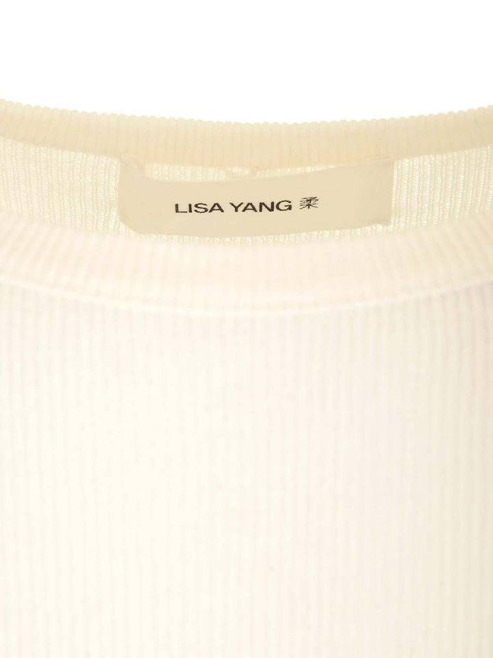 Lisa Yang Vivian Long-Sleeved T-Shirt Knitwear - Bianco | 4267e4eab4b26fc5a5068b11d4415e2b88e10f40