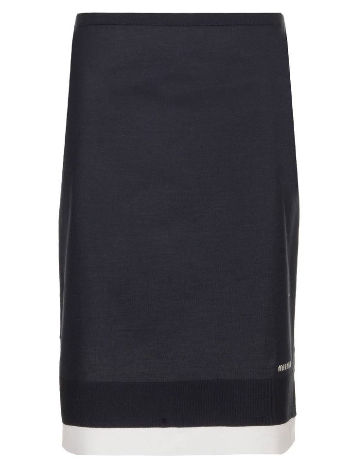 Miu Miu Knitted Knee-Length Skirt Gonne - Blu | f4ed98ef149bb35eeca0e433a374991f46bc8138