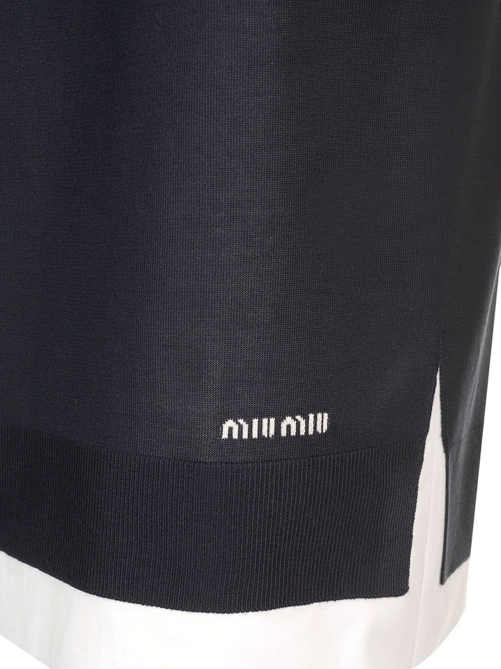 Miu Miu Knitted Knee-Length Skirt Gonne - Blu | e88373ebb52594438e136f1d58d497ad57ee4dcb