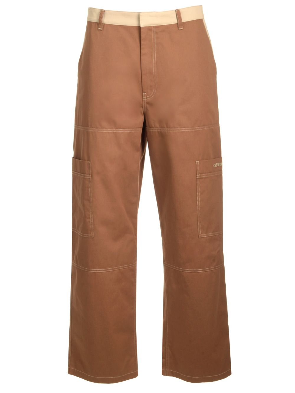 Off-White Cotton Cargo Pants Trousers - Marrone | fcc60e0afeebf702fcffd359cac4ab9247c0aa64