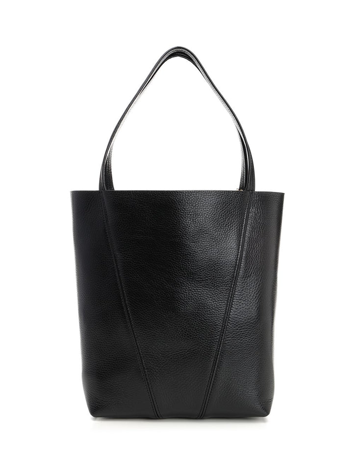 Chloe' Chloé Spin Large Hammered Leather Tote Bag Handbags - Nero | a6653b9e181f6d15ececbf129230aeda6a355a21