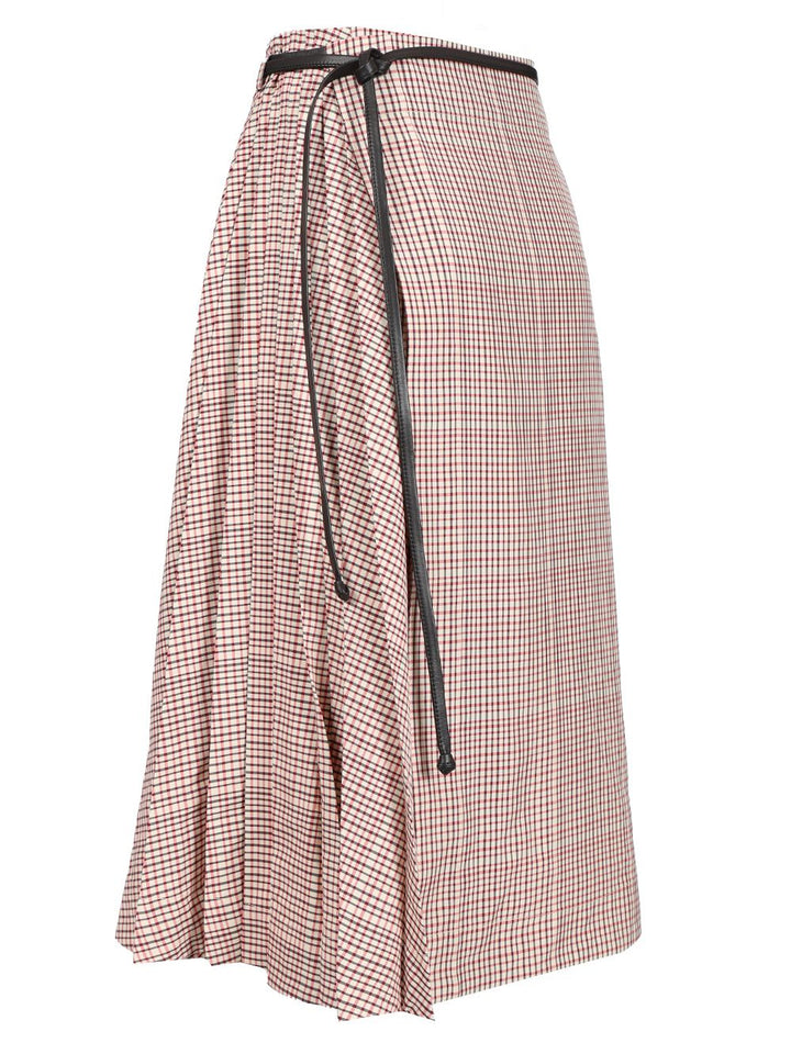 Bottega Veneta Checked Midi Skirt Gonne - Multicolor | b98ad6a6fd6a2ab9ebfadb9c2b625b89ad56e386