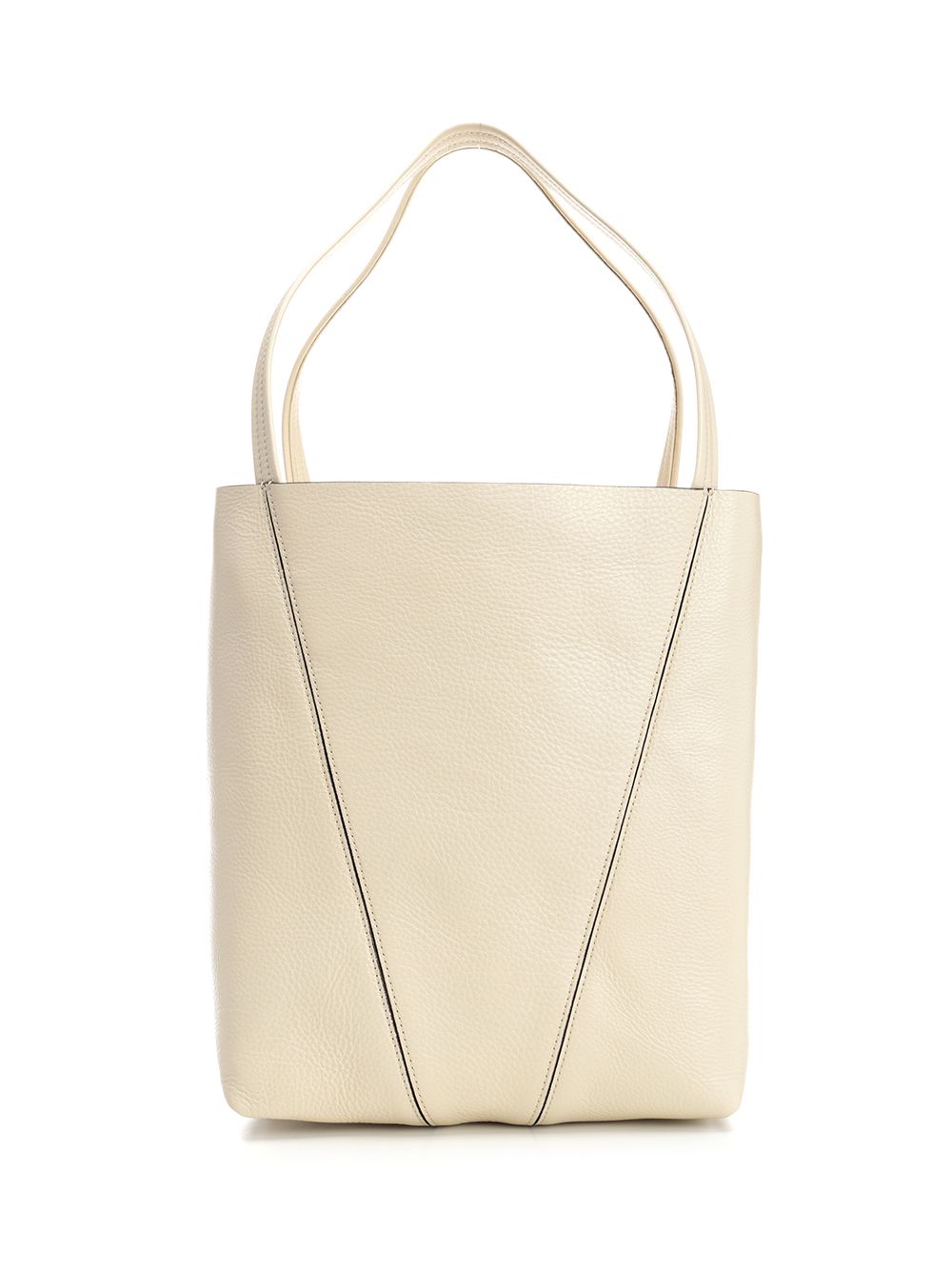 Chloe' Chloé Spin Large Hammered Leather Tote Bag Handbags - Beige | 52e0b71f7a61037fe3e767f16b8ae13c0426f3e2